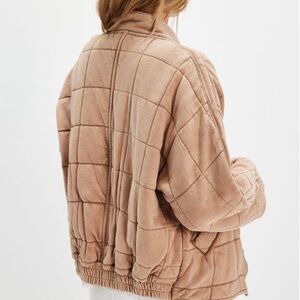 Free People Tan Puffer Jacket